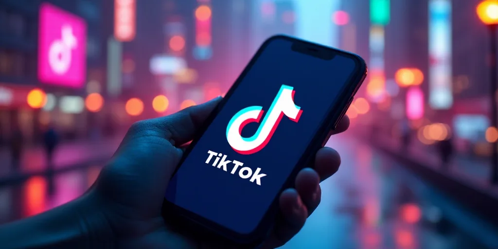 a tiktok logo is seen on a phone screen in this illustration taken in new york city, new york, Cui B