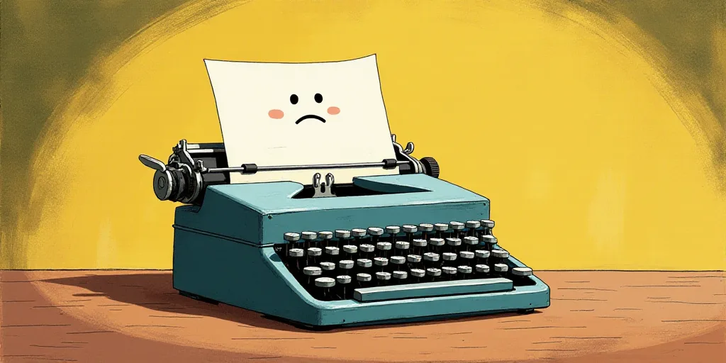 a typewriter with a face drawn on it and a caption for the words opinion and a question, Edward Otho